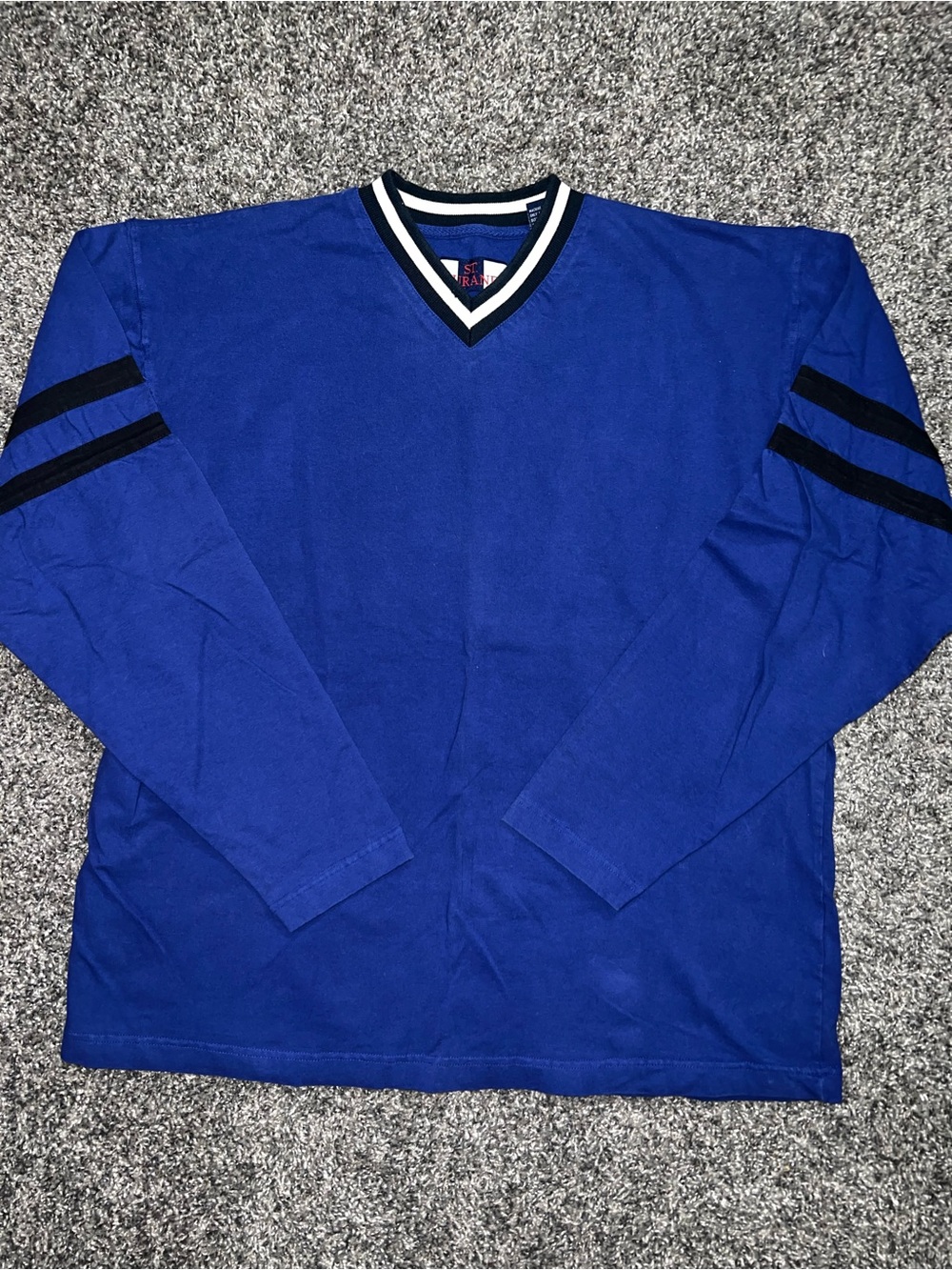 Men's V-Neck Athletic long sleeve - Royal Blue